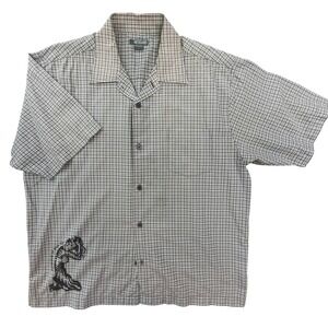 Redsand Mens Grey Short Sleev Button Down Shirt Graphic Damned If You Do Vintage